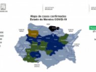 Mapa de casos confirmados de COVID-19 Morelos