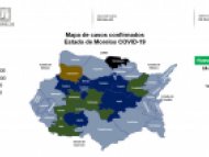 Mapa de Casos por municipio de COVID 19 en Morelos