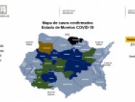 Mapa de casos confirmados de COVID-19 en Morelos