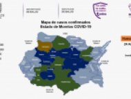 Mapa de casos confirmados de COVID-19 Morelos