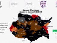 Mapa de defunciones  COVID-19 Morelos