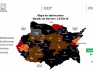 Mapa de defunciones por COVID-19 en Morelos