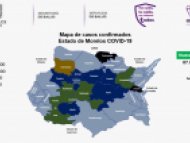 Mapa de casos confirmados por COVID-19 en Morelos