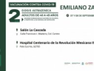 Aplicarán segunda dosis contra COVID-19 en Emiliano Zapata
