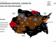 Mapa de defunciones por COVID 19 en Morelos