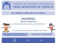 Instalarán autoridades sanitarias módulo de pruebas antigénicas de COVID-19 en Jiutepec