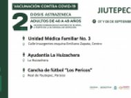 Aplicarán segunda dosis contra COVID-19 en Jiutepec