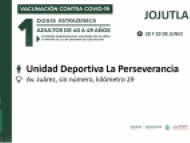 Convocan a personas de 40 a 49 años de Jojutla, Zacatepec y Emiliano Zapata a vacunarse contra COVID-19