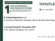 Alistan autoridades vacunación contra COVID-19 a personas de 40 a 49 años en Tepoztlán y Temixco