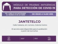 Instalarán módulo de pruebas antigénicas en Jantetelco