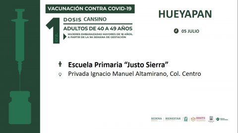 <a href="/noticias/aplicaran-vacuna-contra-covid-19-en-axochiapan-hueyapan-y-tepalcingo-para-adultos-de-40-49">Aplicarán vacuna contra COVID-19 en Axochiapan, Hueyapan y Tepalcingo para adultos de 40 a 4...</a>