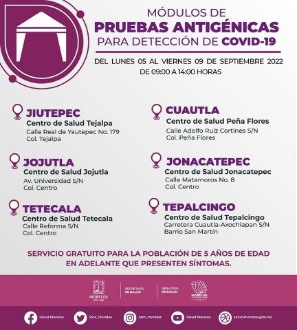 <a href="/noticias/aplicacion-de-pruebas-antigenicas-para-deteccion-de-covid-19-estara-disponible-en-unidades">Aplicación de pruebas antigénicas para detección de COVID-19 estará disponible en unidades m...</a>