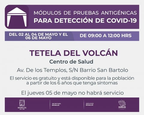 <a href="/noticias/llevara-gobierno-de-morelos-modulo-de-pruebas-para-deteccion-de-covid-19-tetela-del-volcan">Llevará Gobierno de Morelos módulo de pruebas para detección de COVID-19 a Tetela del Volcán</a>