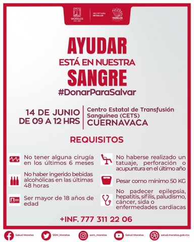 <a href="/noticias/promueve-gobierno-de-morelos-campana-ayudar-esta-en-nuestra-sangre">Promueve Gobierno de Morelos campaña “Ayudar está en nuestra sangre”</a>