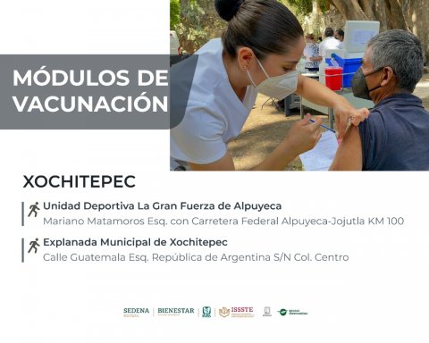 Llegará primera dosis contra COVID-19 a adultos mayores de Xochitepec y Ayala