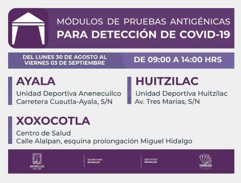 <a href="/noticias/llegan-modulos-de-pruebas-antigenicas-huitzilac-ayala-y-xoxocotla">Llegan módulos de pruebas antigénicas a Huitzilac, Ayala y Xoxocotla</a>
