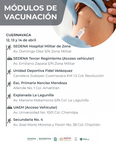 Segunda etapa de vacunación contra COVID-19 Cuernavaca