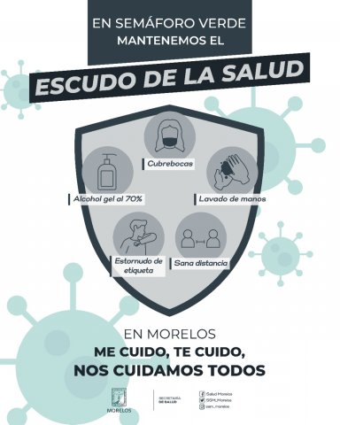 Escudo de la Salud se mantiene activo en semáforo verde