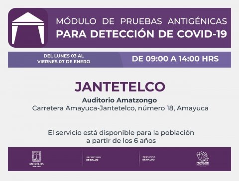 <a href="/noticias/llevara-gobierno-de-morelos-pruebas-antigenicas-jantetelco">Llevará Gobierno de Morelos pruebas antigénicas a Jantetelco</a>